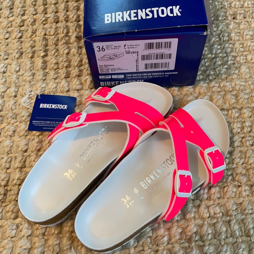 Birkenstock neon pink sandals— size 36